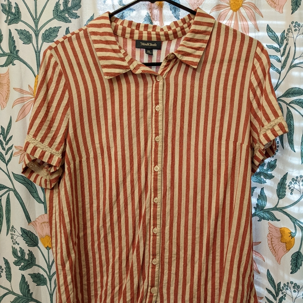 Modcloth Pink Button Up